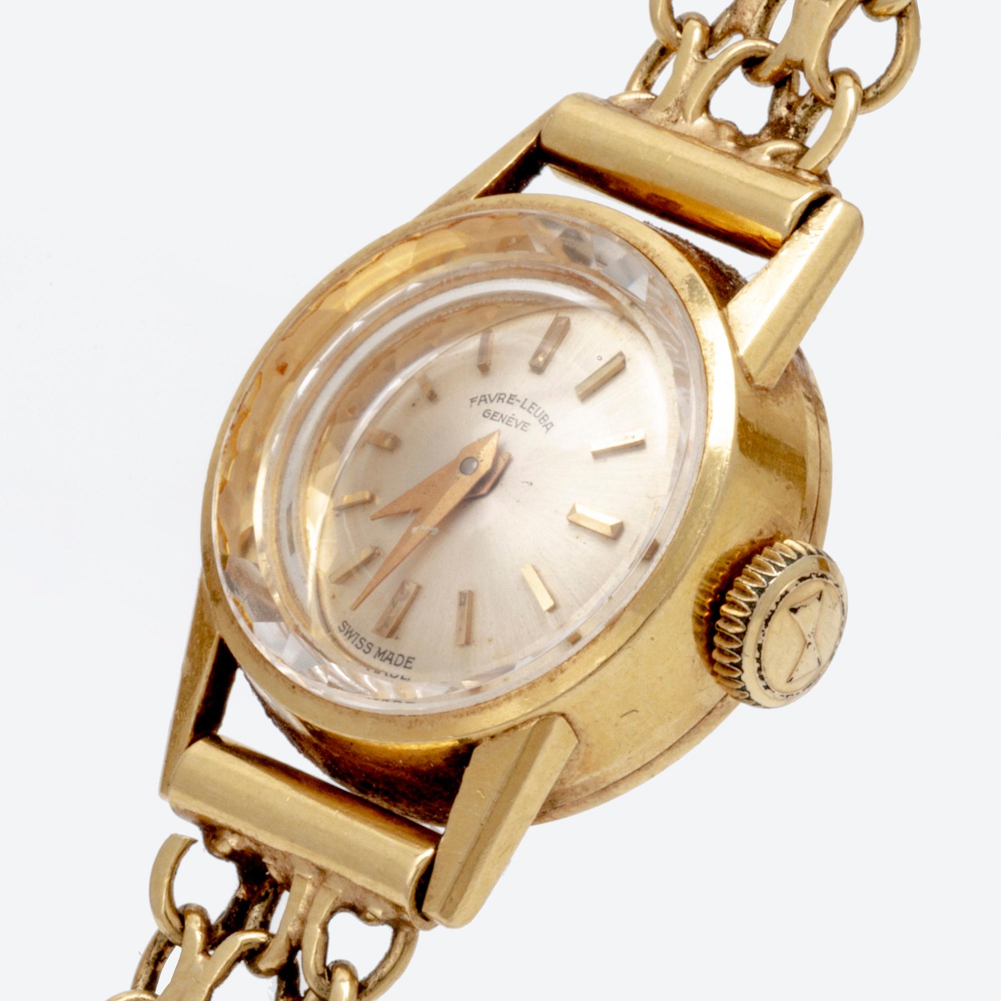 An 18K gold Favre-Leuba wristwatch.