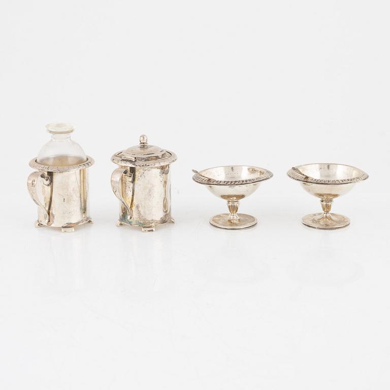 A Swedish silver five piece table centerpiece, mark of G A Dahlgren Ab, Malmö 1933-35.