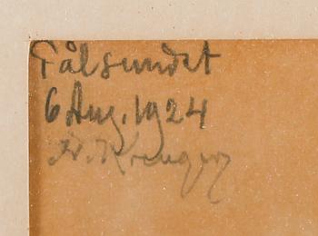 NILS KREUGER, 2 st, blyerts och akvarell, signerade, daterade 1924.