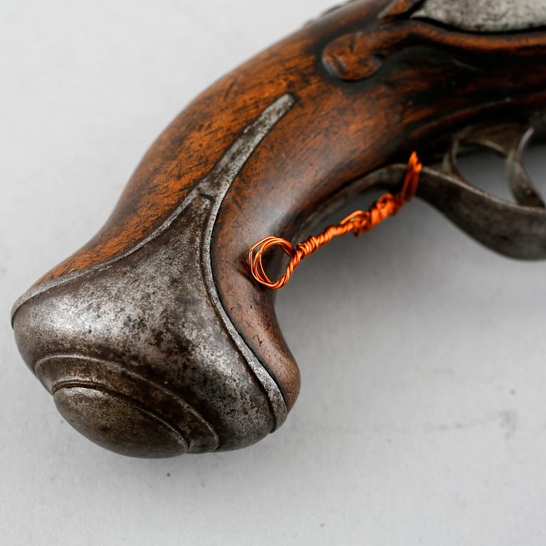 A flintlock gun, 18th century.