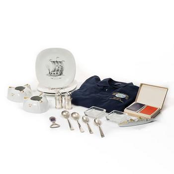 Swedish American Line, collection, 17 pieces.