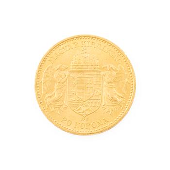 Gold coin, Hungary, 20 Korona, 1897.