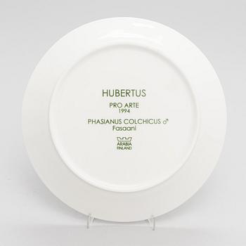 Dorrit von Fieandt, A ceramic plate, 'Hubertus', Pro Arte 1994, Arabia, Finland.