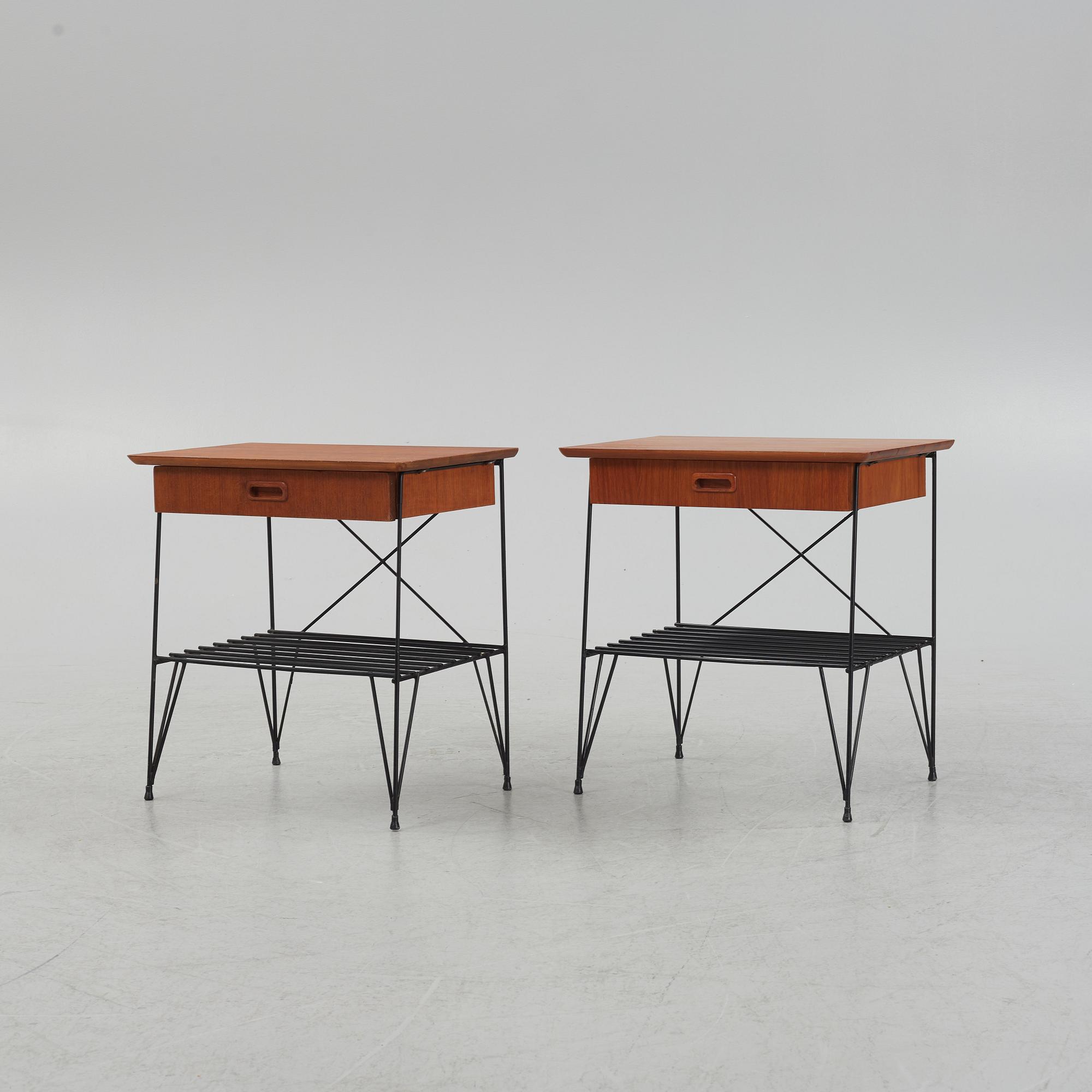 Sängbord, ett par, 1960-60-tal.