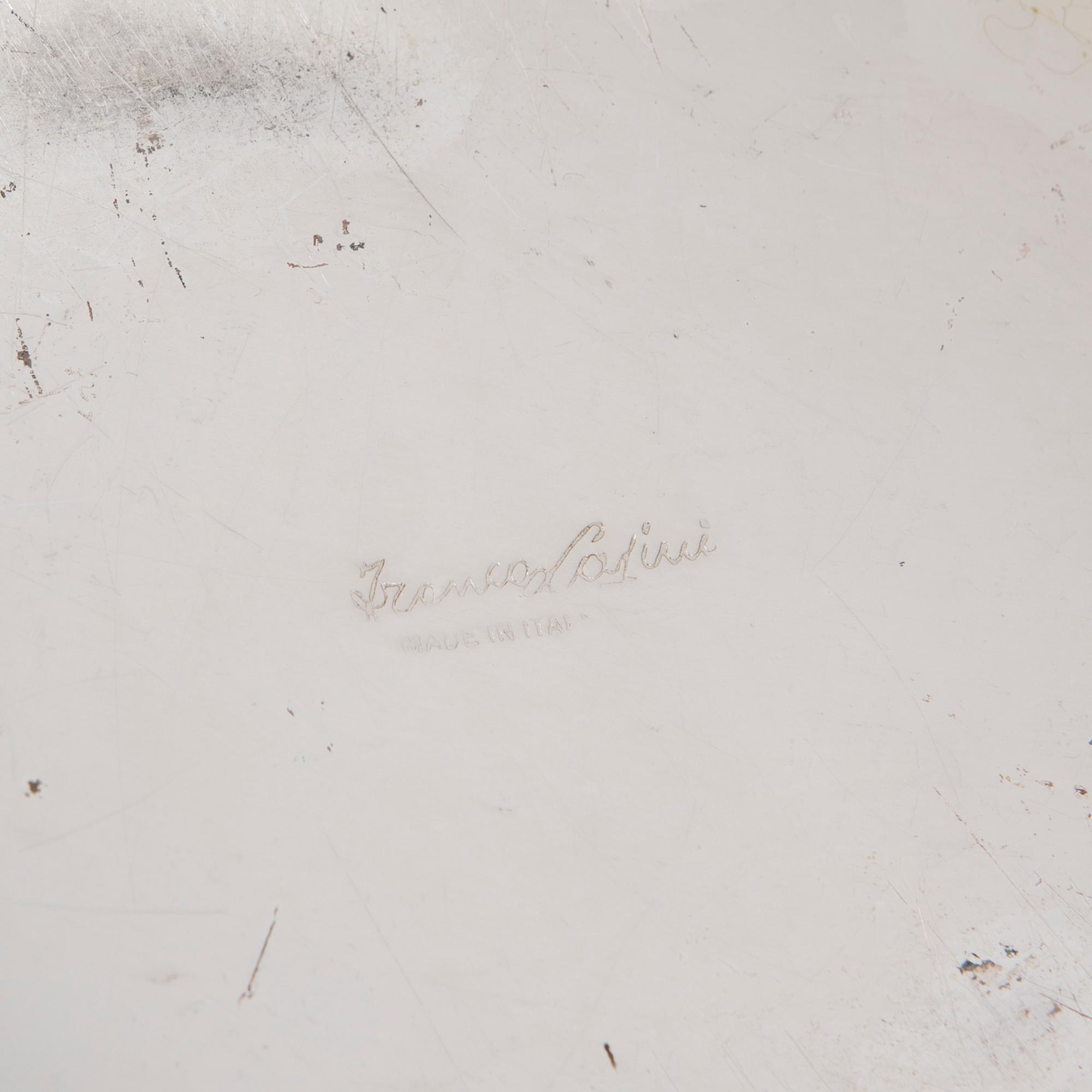 JÄÄPALA-ASTIA /SAMPPANJAJÄÄHDYTIN, hopeoitua metallia, Franco Lapini, Italia.