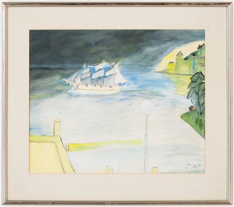 PRIMUS MORTIMER PETTERSSON, akvarell på papper, monogramsignerad.
