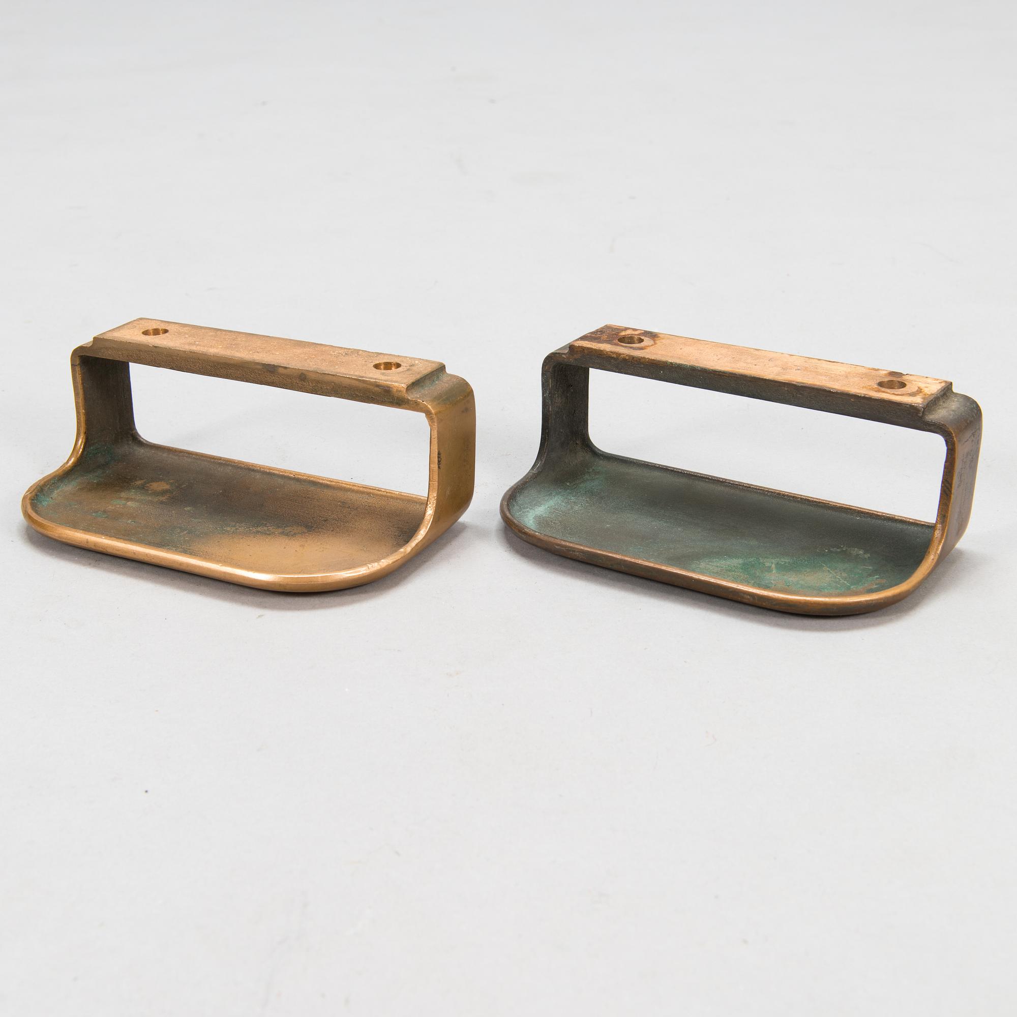 Ovenkahvoja, 2 paria, messinki, 1960/70-luku.