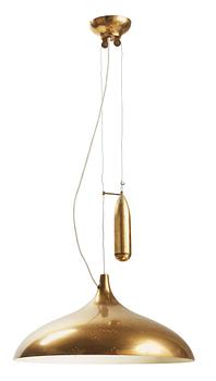 A brass hanging lamp, attributed to Paavo Tynell, Taito Oy,  probably Finland 1940's-50's.