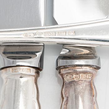 Bestickuppsättning, 24 dlr, silver, "Chippendale",  Åbo och Helsingfors främst 1980-tal, äv. 1960 och 1962.