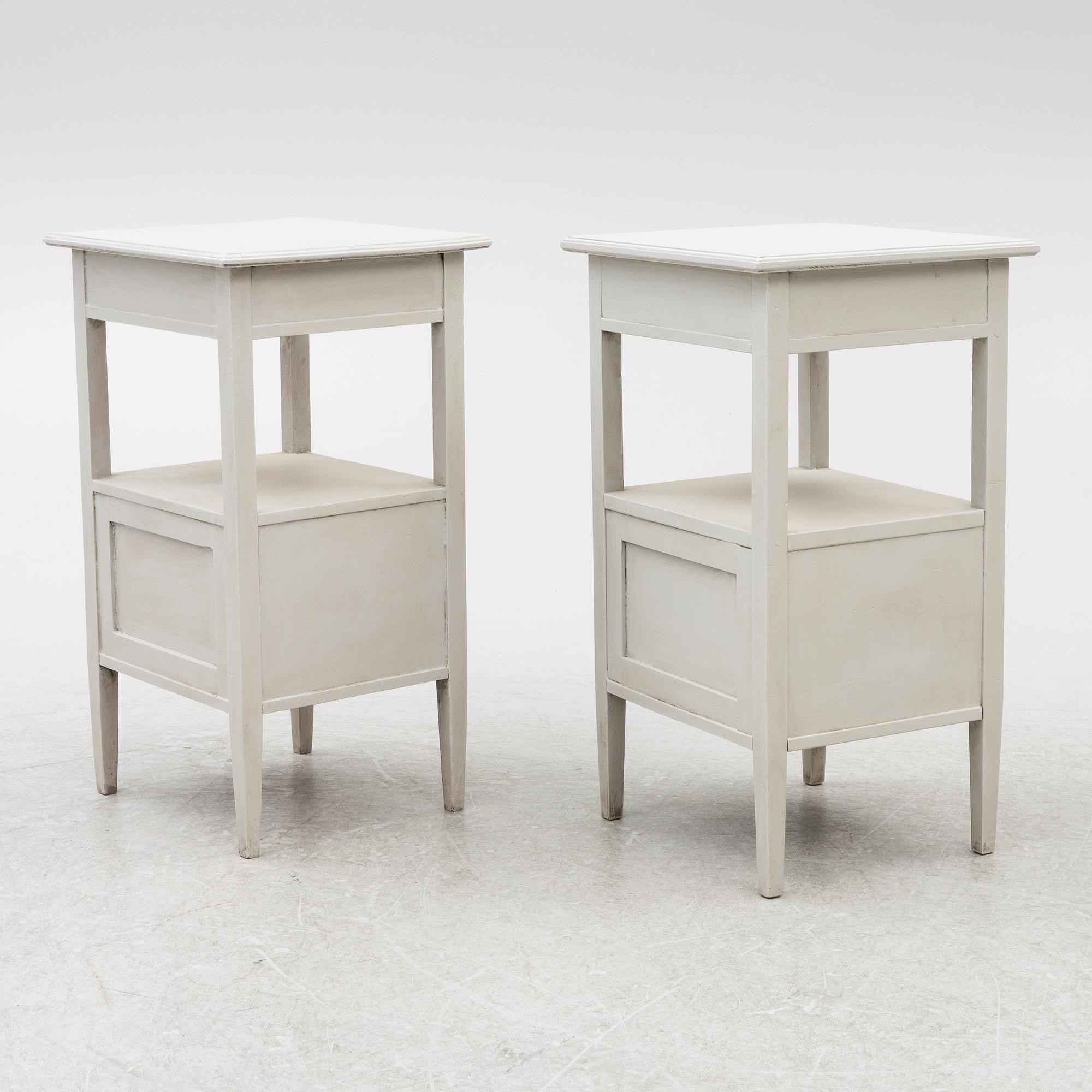 Nightstands, a pair, first half of the 20th century.