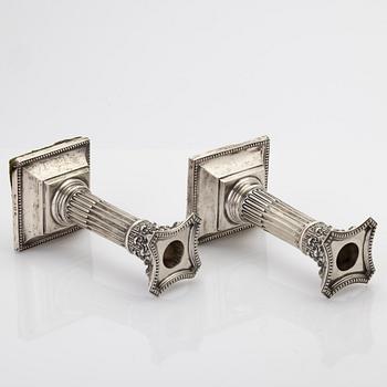 Candlesticks, a pair, silver, Birmingham, England, first half of the 20th century.