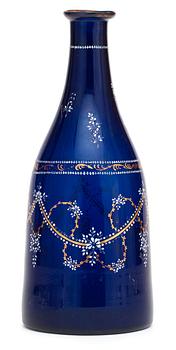 954. A Russian blue glass bottle, circa 1800.