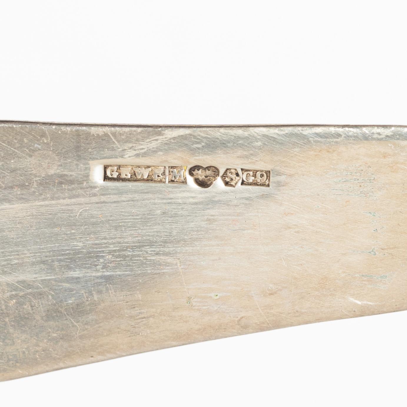 Serveringsbestick, 10 st, silver, bl a Otto Larsson, Landskrona 1920.