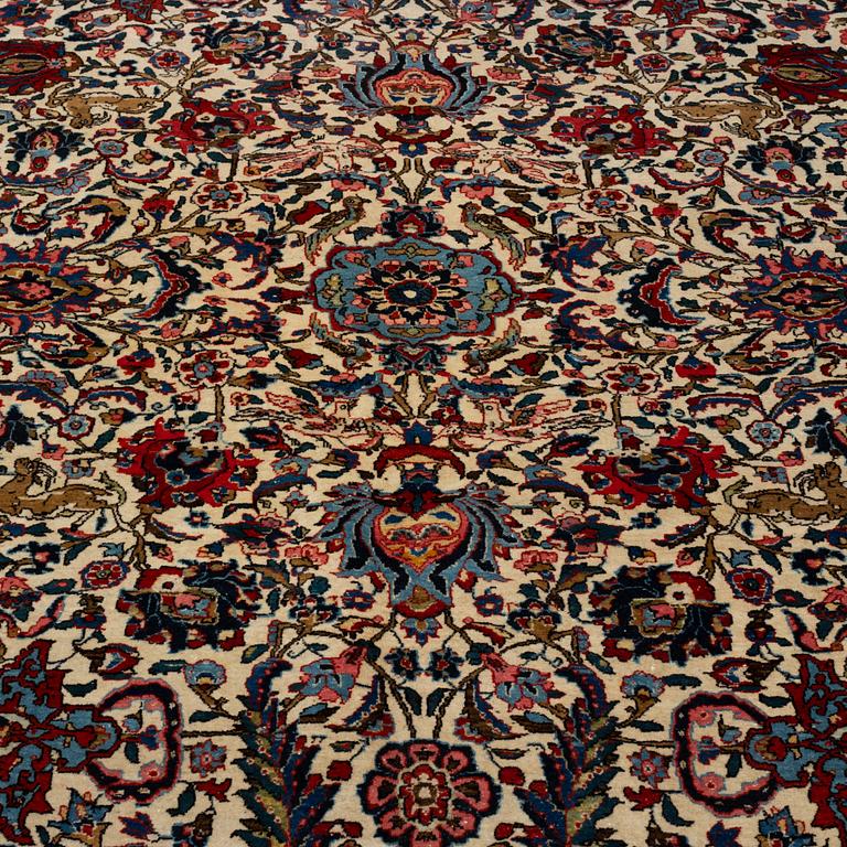 A CARPET, semi-antique Qum, ca 360 x 259.