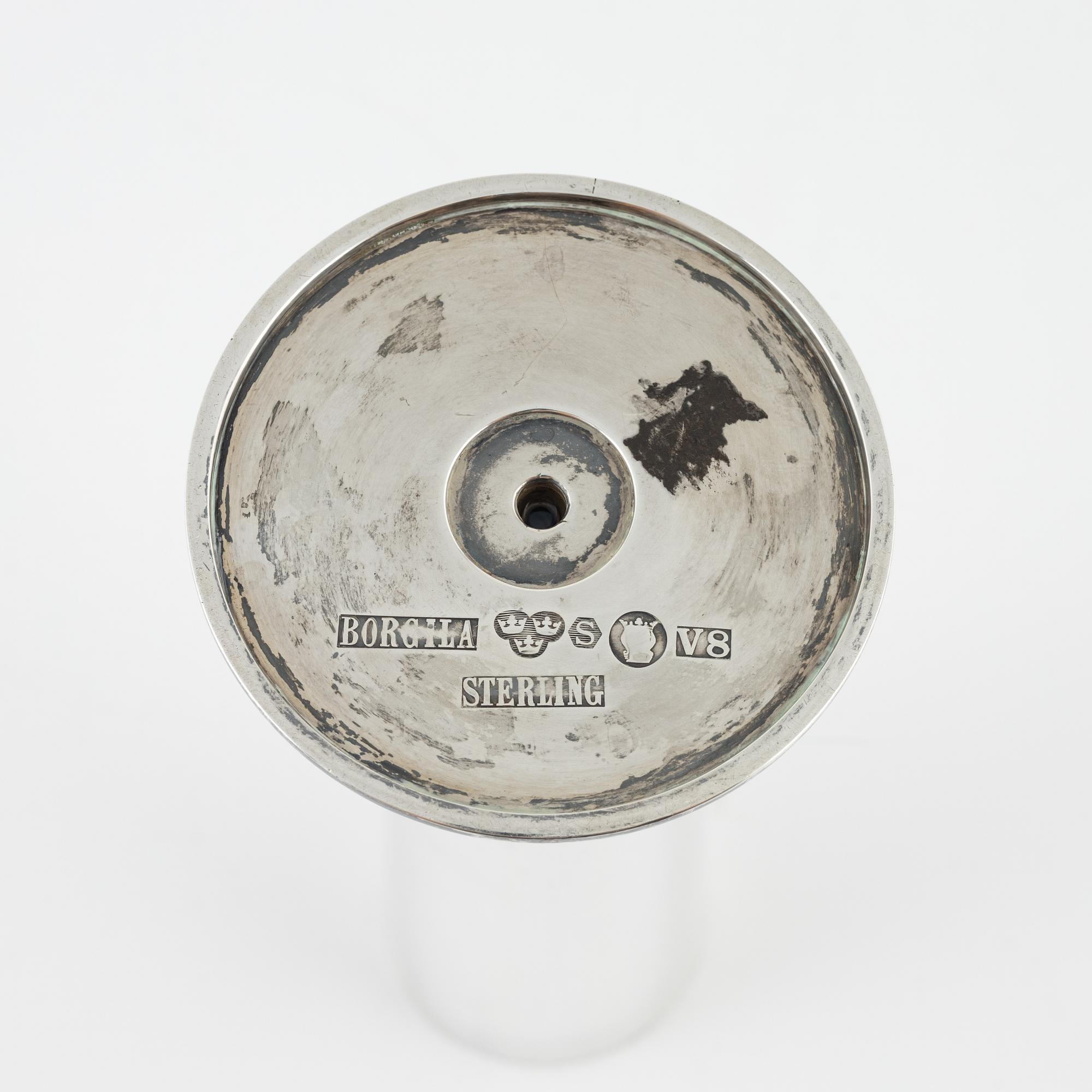 A Swedish Sterling Silver Vase, mark of Atelier Borgila 1947.