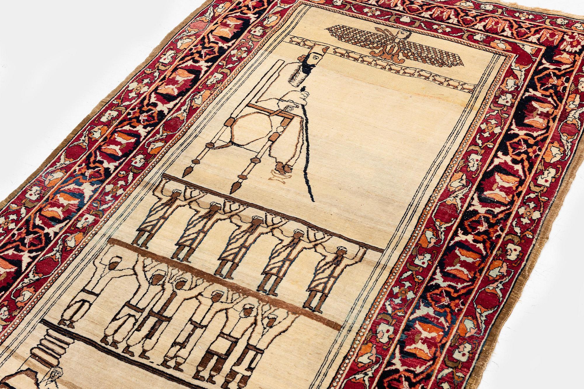 Matta, antik Kirman Laver, Södra Persien, ca 205 x 116 cm.