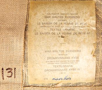 Max Walter Svanberg, tryck på textil signerad och numrerad 131/300.