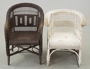 KORGSTOLAR, 2 st, 1900-tal.