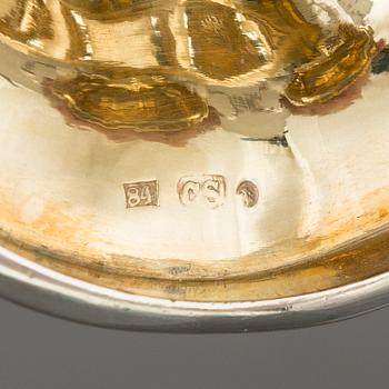 CARL SIEWERS, sockerskål, silver, S:t Petersburg 1859.