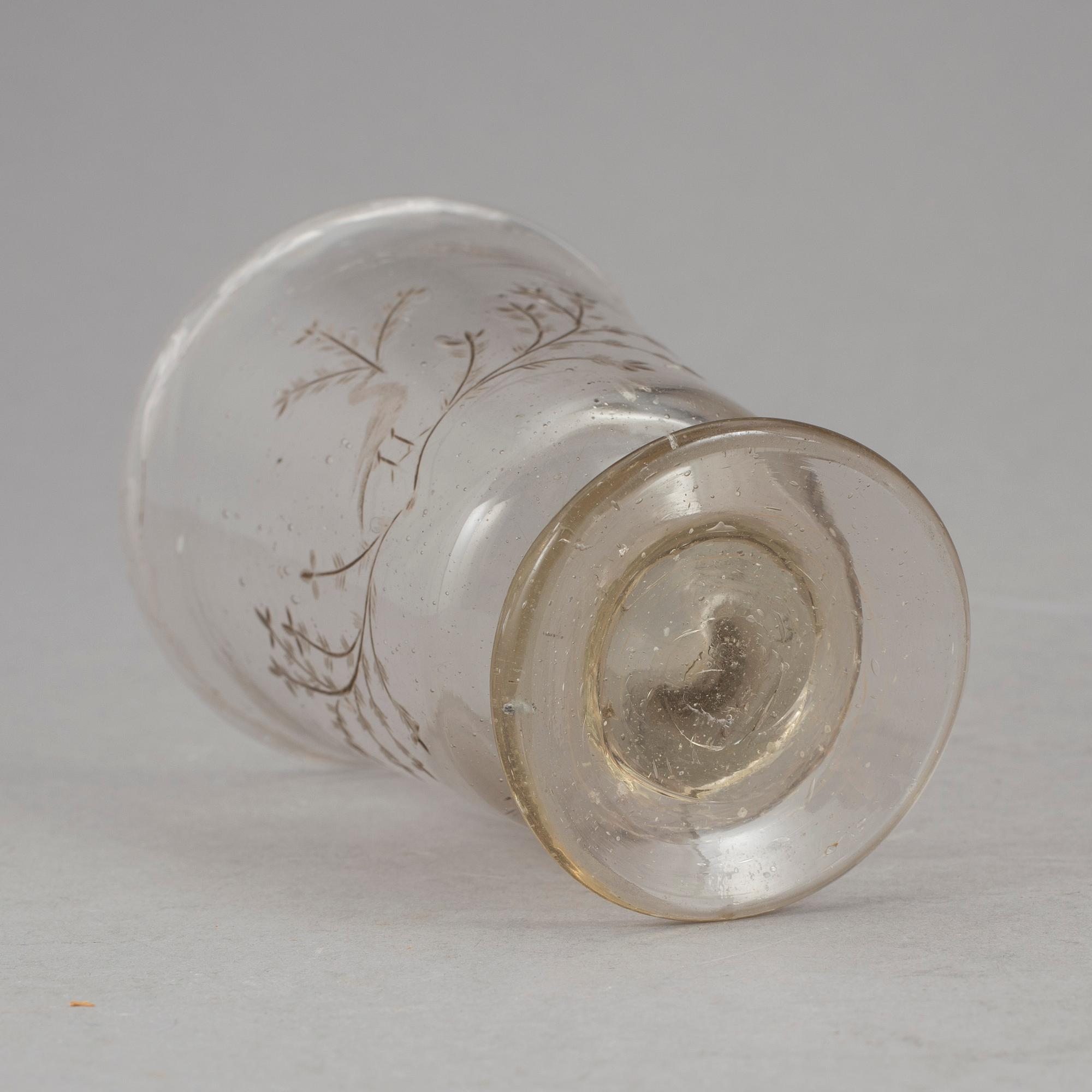BÄGARE, glas, 1700-tal.