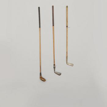 GOLFKLUBBOR, 3 st, 1900-talets första hälft.