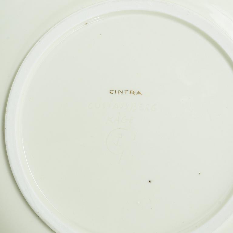 Wilhelm Kåge, fat, 2 st "Cintra", porslin, Gustavsberg 1939.