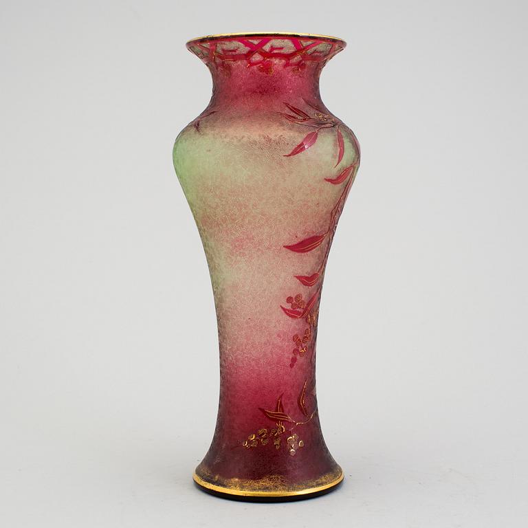 A French Art Noveau Baccarat Deposé glass vase circa 1900.