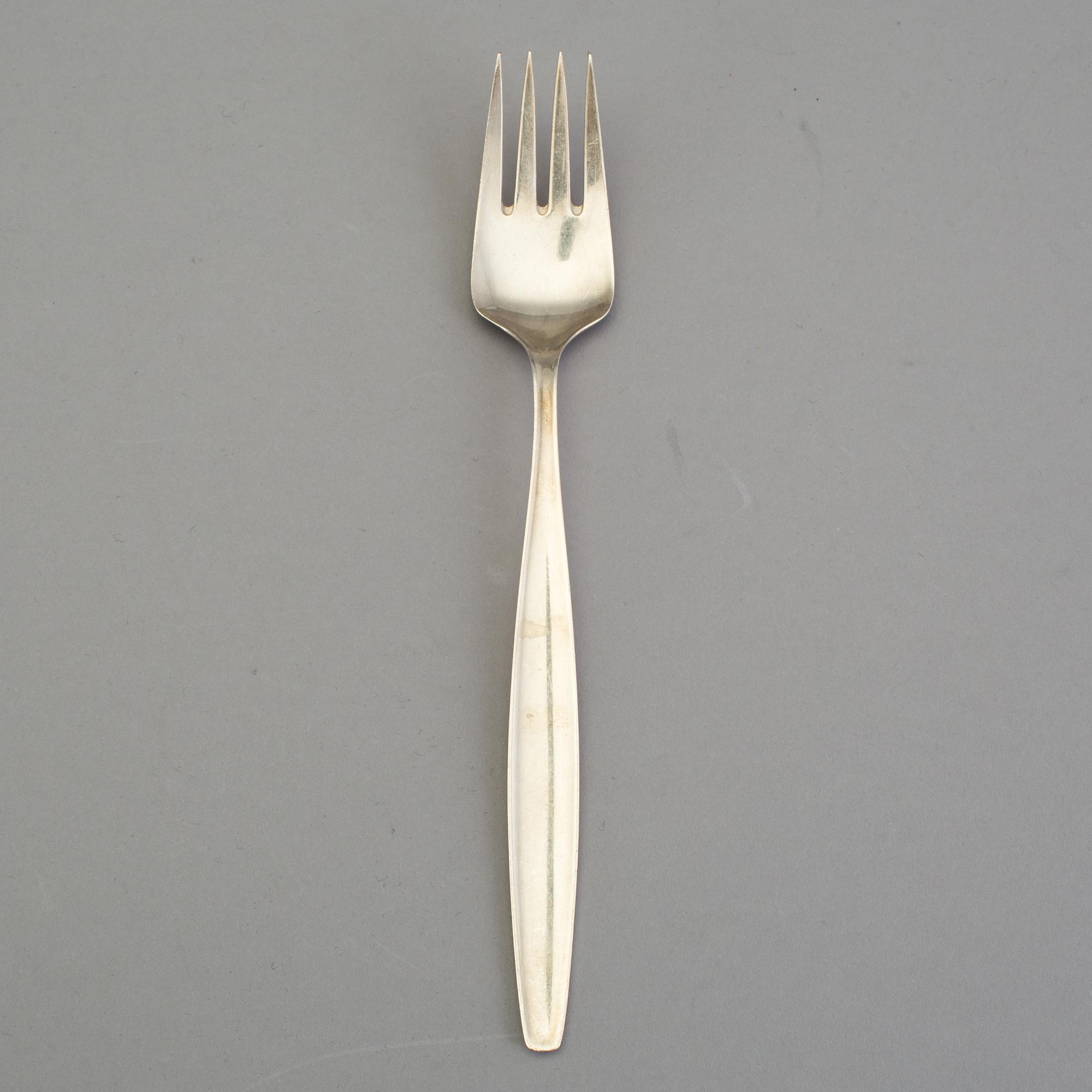 FIRMAN GEORG JENSEN, Köpenhamn efter 1953, Bestickservis, "Cypress" 36 delar, silver.