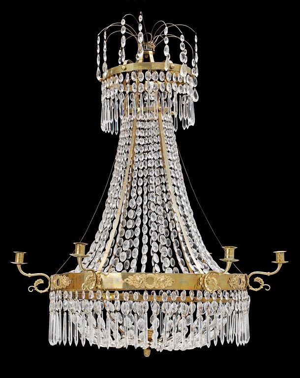 A Swedish Empire 1820/30's seven-light chandelier.