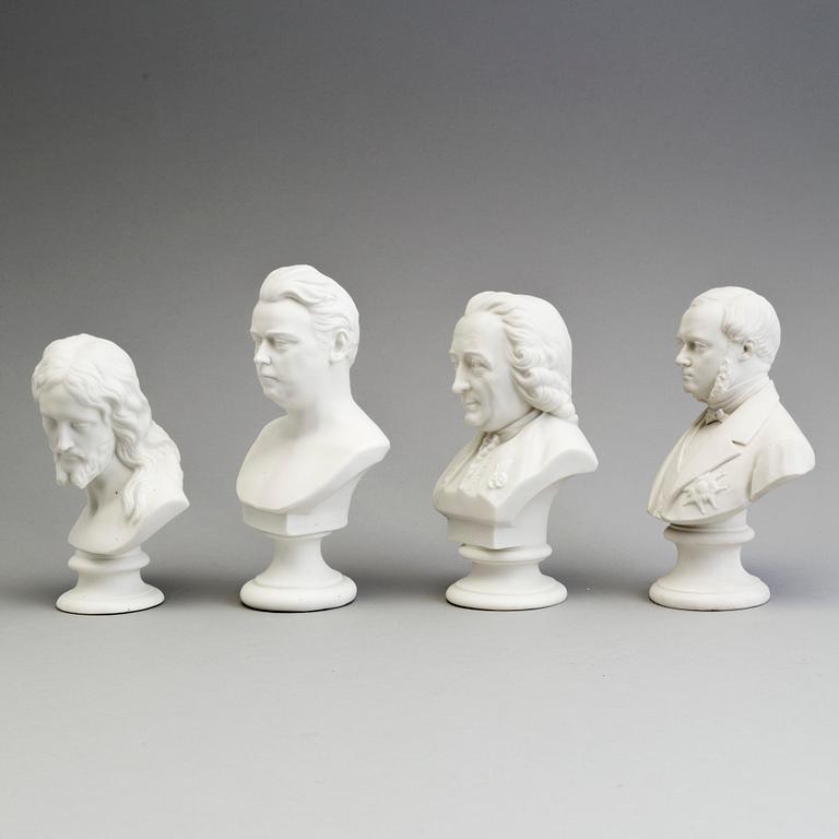NINE PARIAN BUSTS, Gustafsberg and Rörstrand, ca 1900.