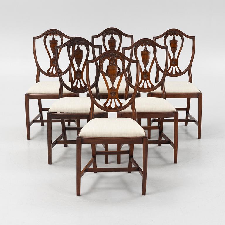 Stolar, 6 st, George III-stil, 1900-talets mitt.