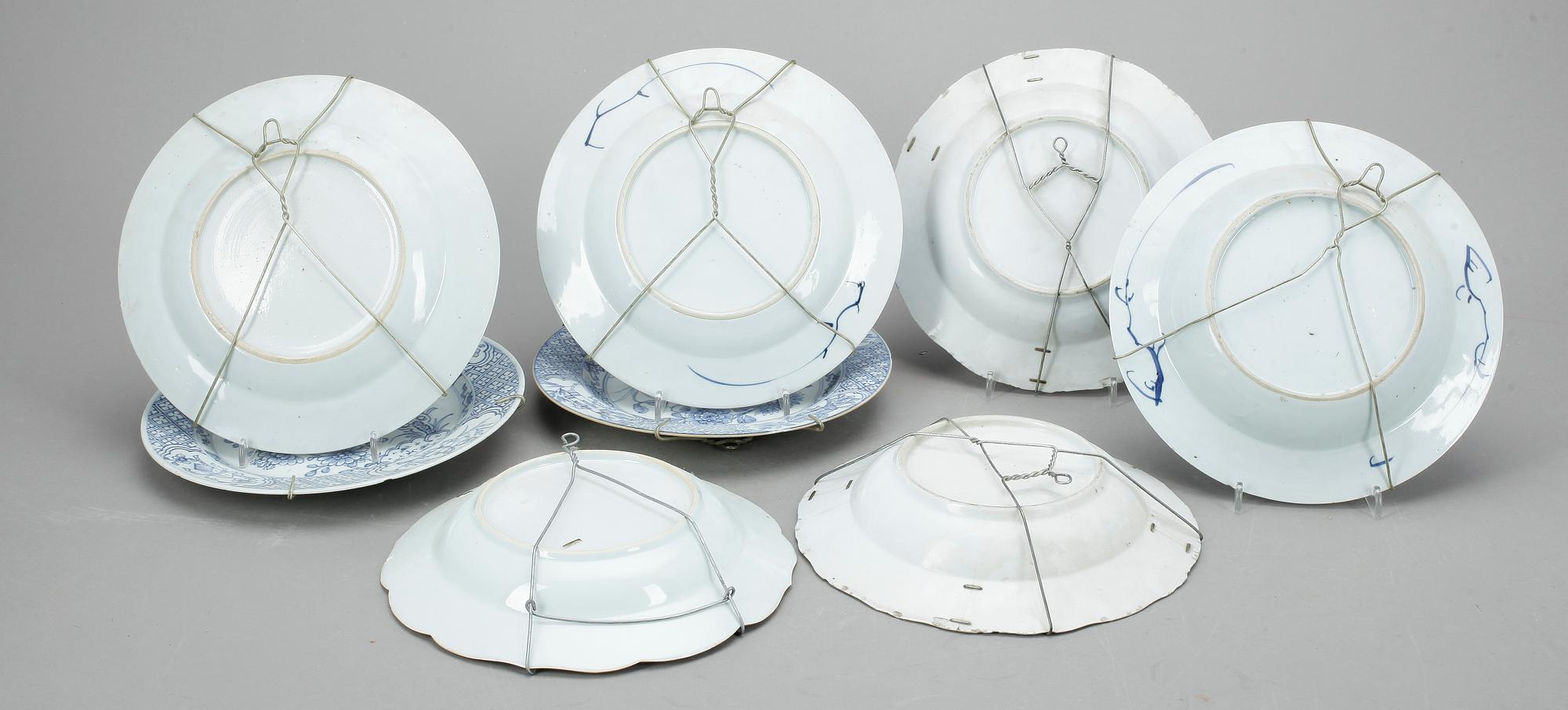 TALLRIKAR, 8 st, porslin, Kina, 1700-tal.