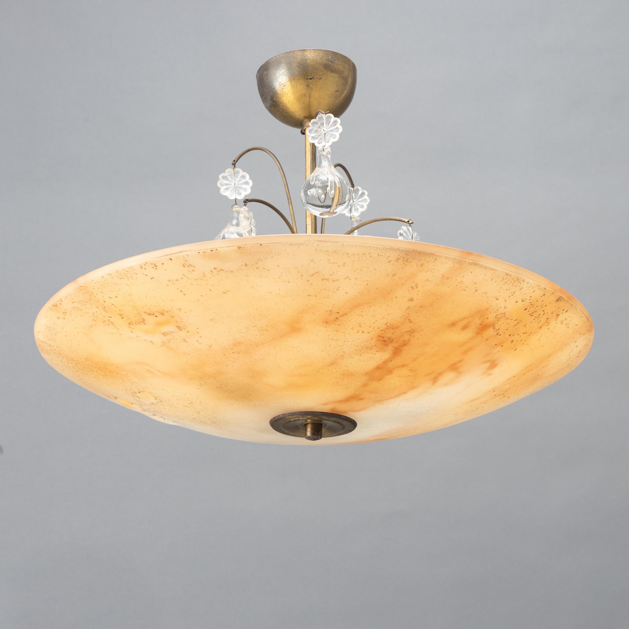 A Swedish Modern ceiling lamp, 1940's.