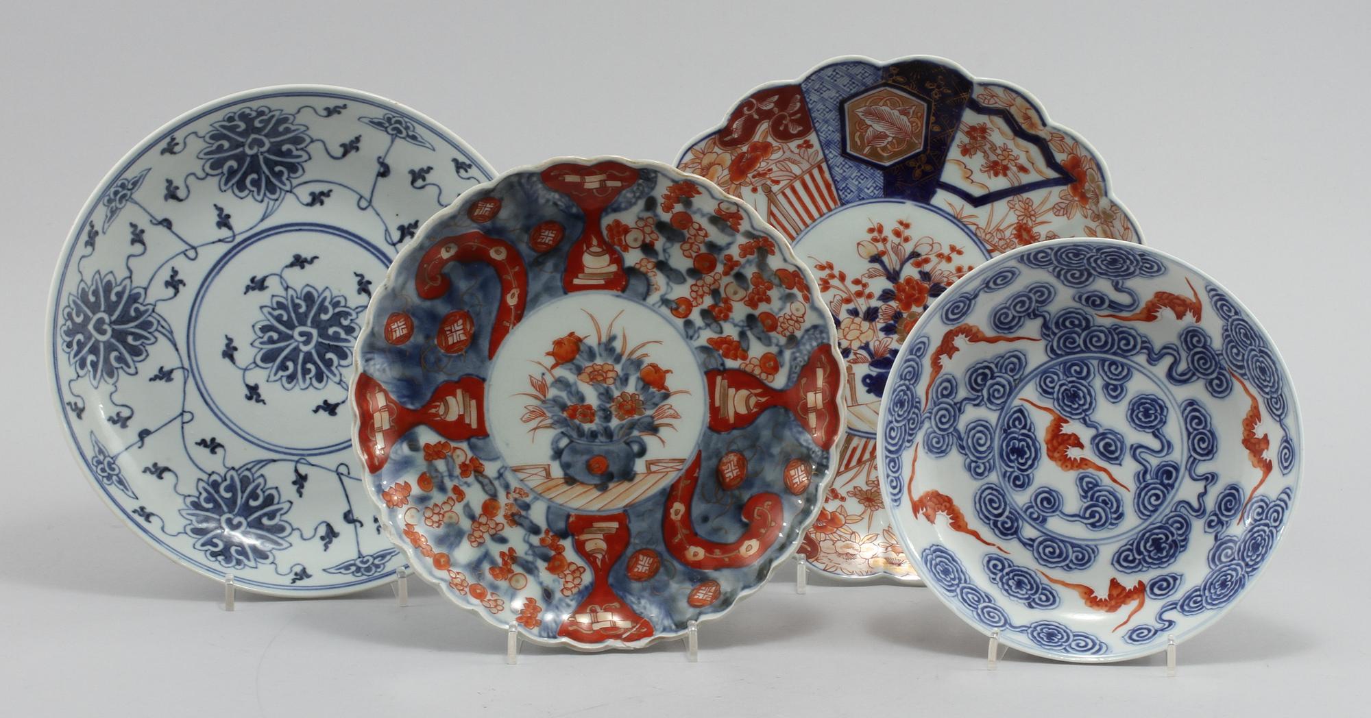 TALLRIKAR, 4 st, porslin, orientaliska, 1900-tal.