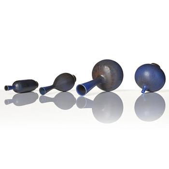 Berndt Friberg, a set of nine miniature stoneware vases, Gustavsberg Studio 1967-71.