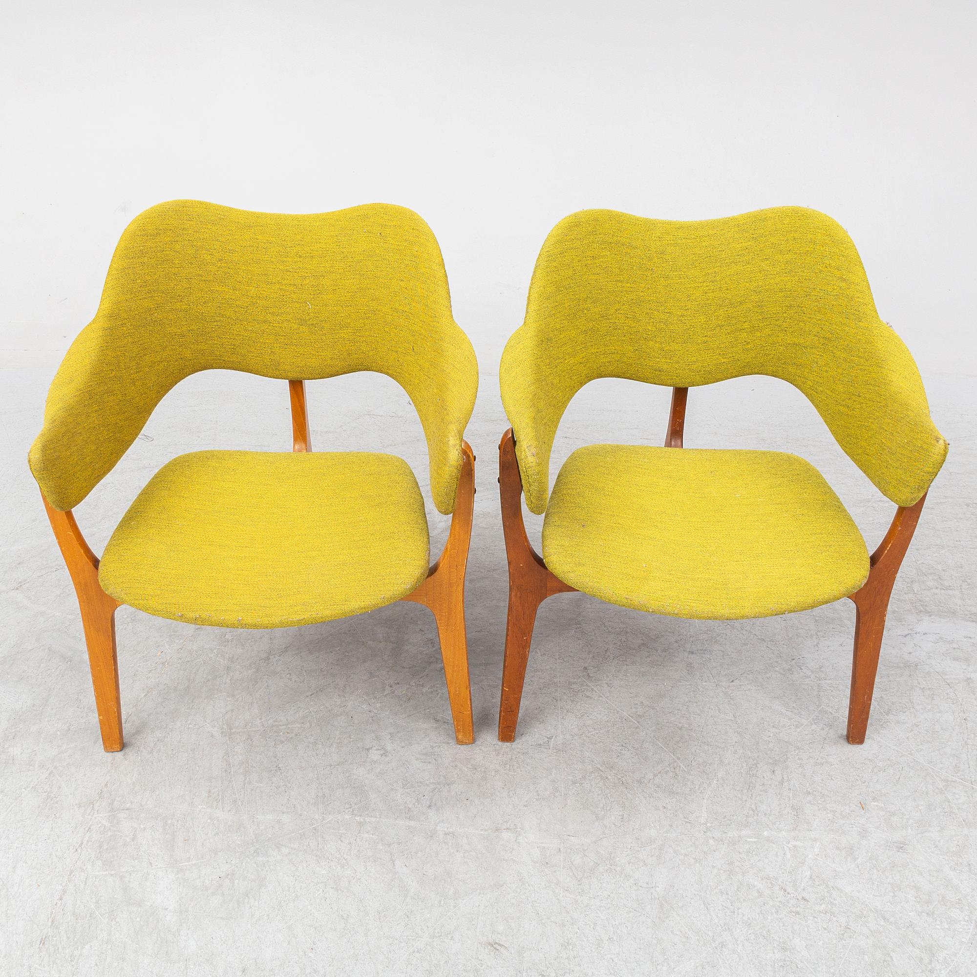 KJELL HJALL & BJARNE STAVE, a pair of armchairs from Møre Lenestolfabrikk, Norway, produced from 1954.
