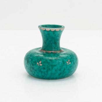 Wilhelm Kåge, A set of two dish and a vase 'Argenta', Gustavsberg, Sweden.