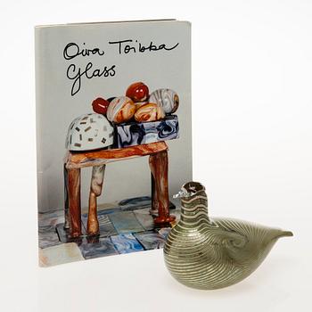 OIVA TOIKKA, a glass bird and exhibition catalog, signed.