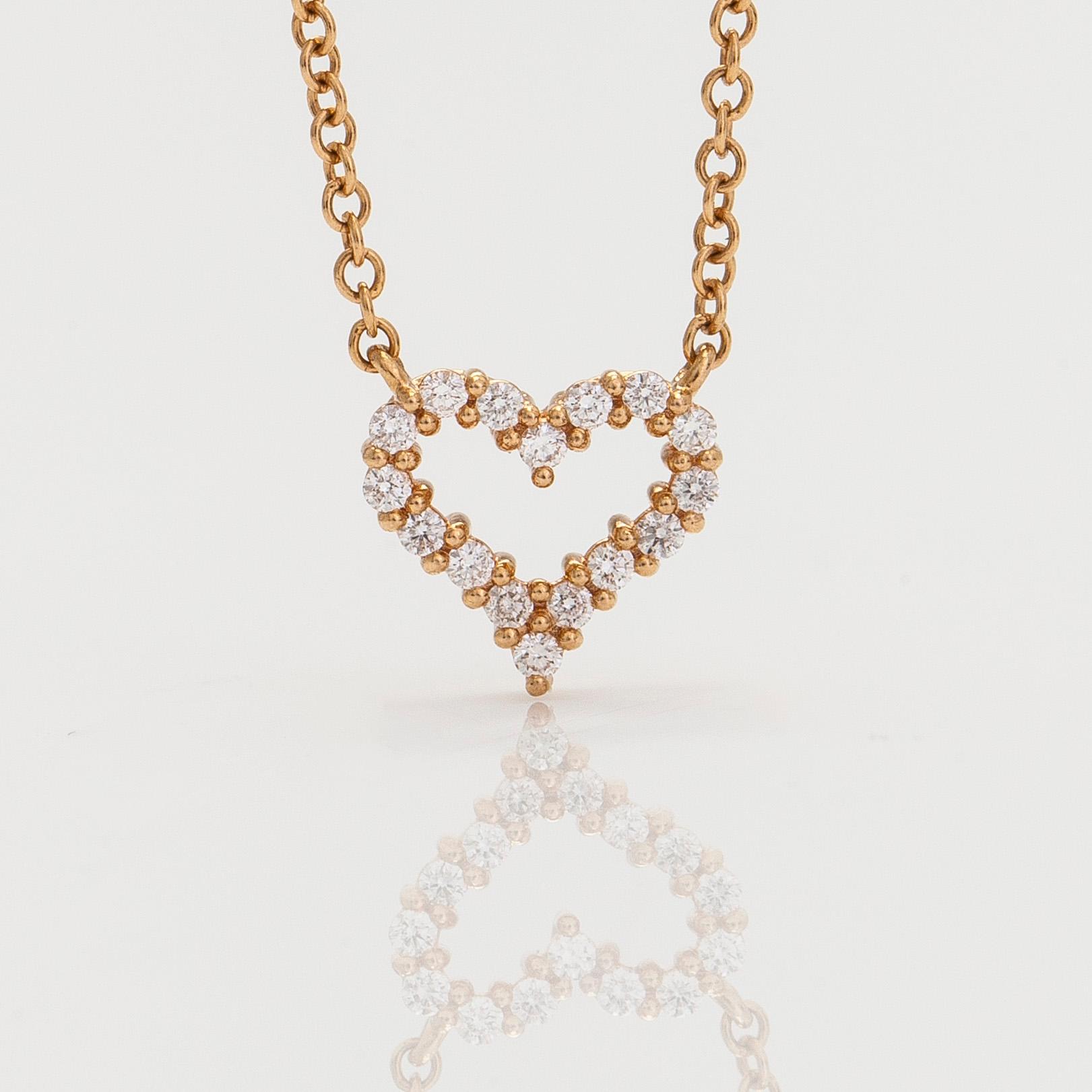 Tiffany & Co, halsband, "Tiffany Hearts", 18K guld och diamanter.