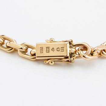 Halsband och armband, ankarlänk 18K guld.