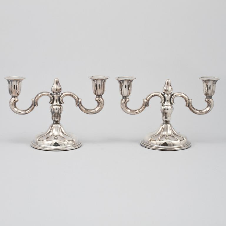 KANDELABRAR, ett par, silver, 1900-tal.