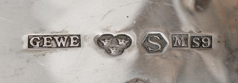 KAFFESERVIS, 4 delar, silver, Gewe, Stockholm 1970-tal. Vikt ca 1293 g.