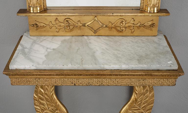 SPEGEL med KONSOLBORD, empire, 1800-talets början.