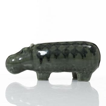 Lisa Larson, figurin, stengods, "Flodhäst" ur serien "Stora zoo", Gustavsberg.