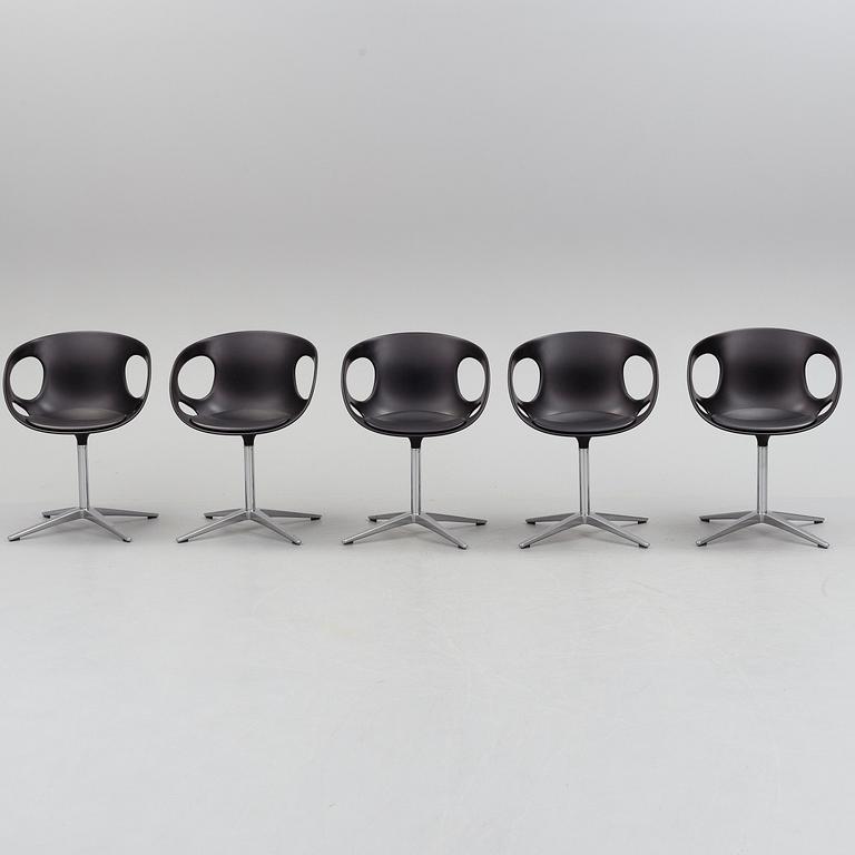 A set of five 'Rin' chairs by Hiromichi Konno for Fritz Hansen, Denmark.