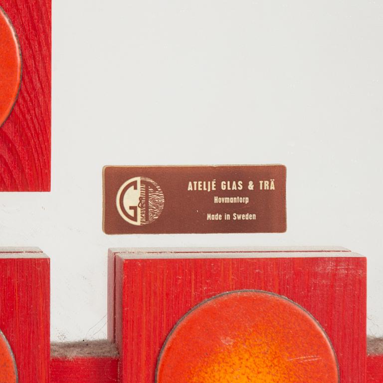 Ewa Wrangel and Lars-Göran Nilsson, hall furniture and mirror, Glas & Trä, Hovmantorp, second half of the 20th century.