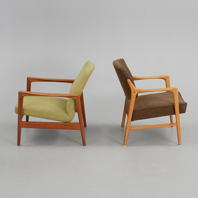 FÅTÖLJER, 2 st, Bröderna Andersson samt Dux, 1960-tal.