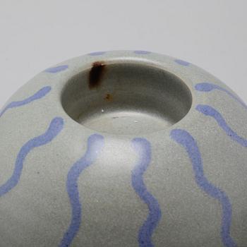 One vase, one bowl and three candleholders from Paradisverkstan at Öland, late 20th century.