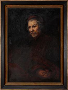 REMBRANDT, kopia efter, olja på duk, ca 1900.