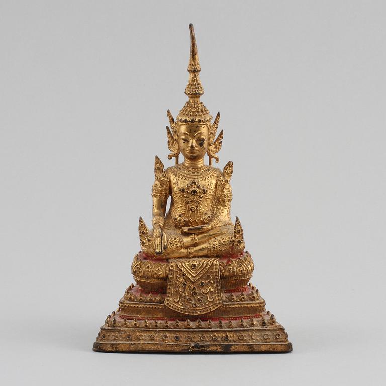 FIGURIN, delvis bronserad metall, Thailand, sent 1800-tal.